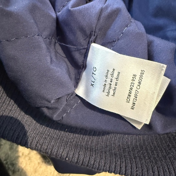 WeWoreWhat faux leather jacket in navy blue. - Picture 4 of 5